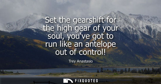 Small: Set the gearshift for the high gear of your soul, youve got to run like an antelope out of control!