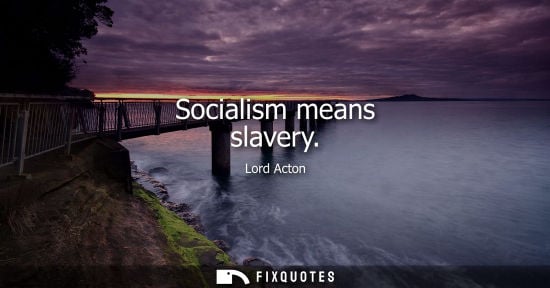 Small: Socialism means slavery
