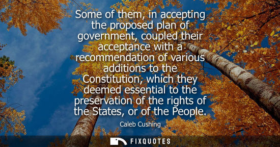 Small: Some of them, in accepting the proposed plan of government, coupled their acceptance with a recommendat