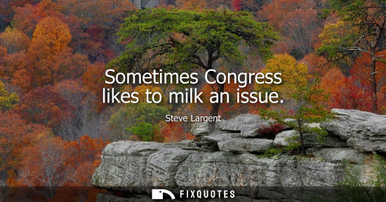 Small: Sometimes Congress likes to milk an issue
