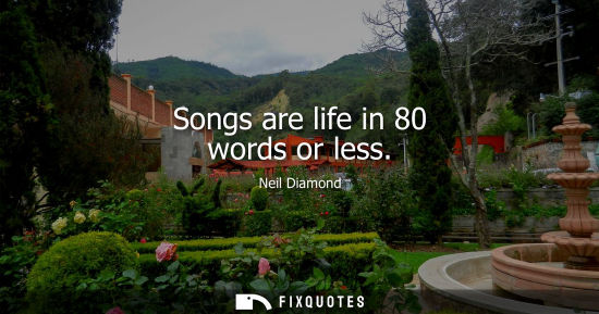 Small: Songs are life in 80 words or less