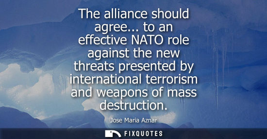 Small: The alliance should agree... to an effective NATO role against the new threats presented by internation