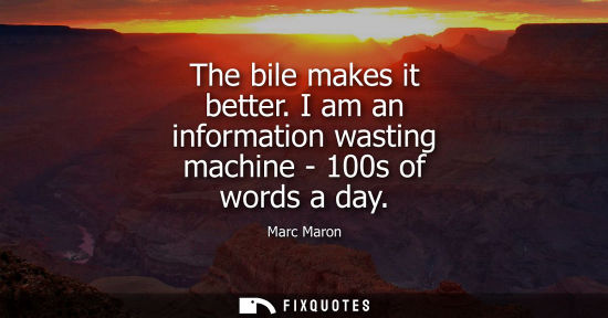 Small: The bile makes it better. I am an information wasting machine - 100s of words a day