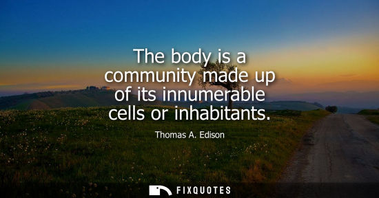 Small: The body is a community made up of its innumerable cells or inhabitants