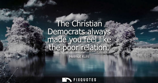 Small: The Christian Democrats always made you feel like the poor relation