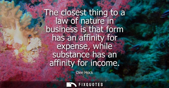 Small: The closest thing to a law of nature in business is that form has an affinity for expense, while substa