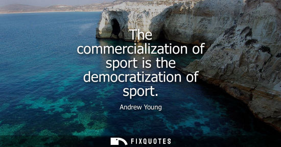 Small: The commercialization of sport is the democratization of sport