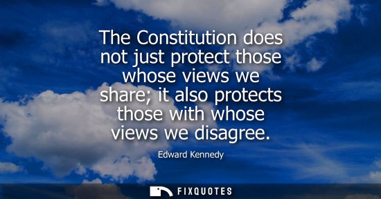 Small: The Constitution does not just protect those whose views we share it also protects those with whose vie