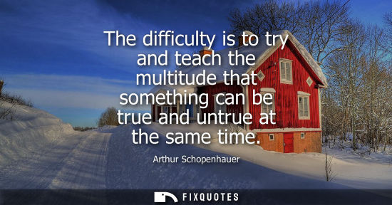 Small: The difficulty is to try and teach the multitude that something can be true and untrue at the same time