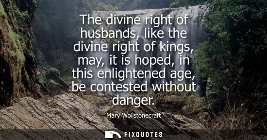Small: The divine right of husbands, like the divine right of kings, may, it is hoped, in this enlightened age, be co