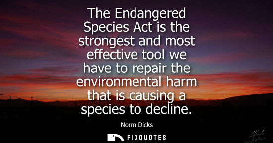 Small: The Endangered Species Act is the strongest and most effective tool we have to repair the environmental