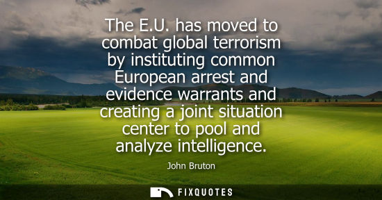 Small: The E.U. has moved to combat global terrorism by instituting common European arrest and evidence warrants and 