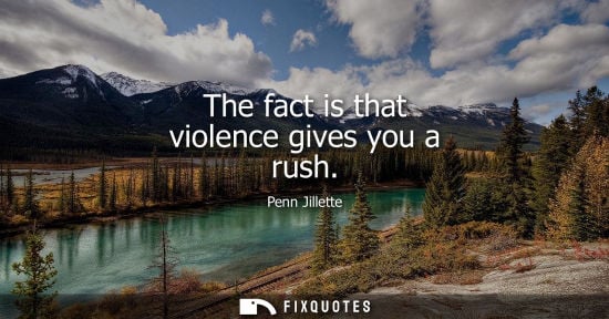 Small: The fact is that violence gives you a rush