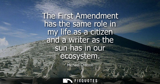 Small: The First Amendment has the same role in my life as a citizen and a writer as the sun has in our ecosys