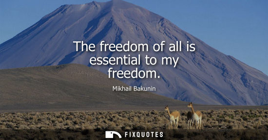 Small: The freedom of all is essential to my freedom