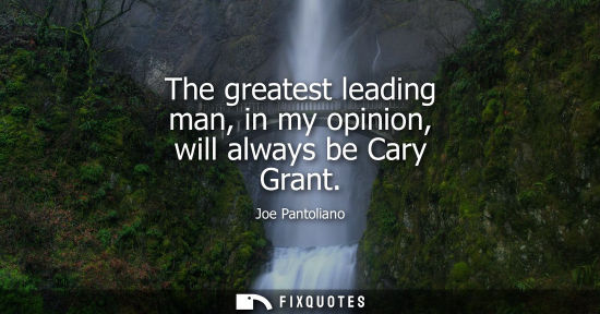 Small: The greatest leading man, in my opinion, will always be Cary Grant