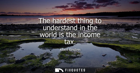 Small: The hardest thing to understand in the world is the income tax