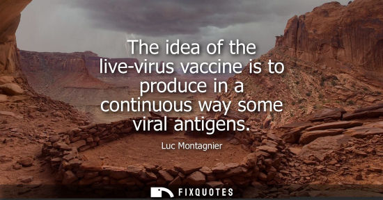 Small: The idea of the live-virus vaccine is to produce in a continuous way some viral antigens
