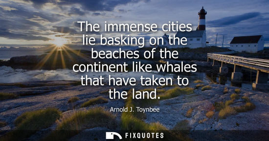 Small: The immense cities lie basking on the beaches of the continent like whales that have taken to the land