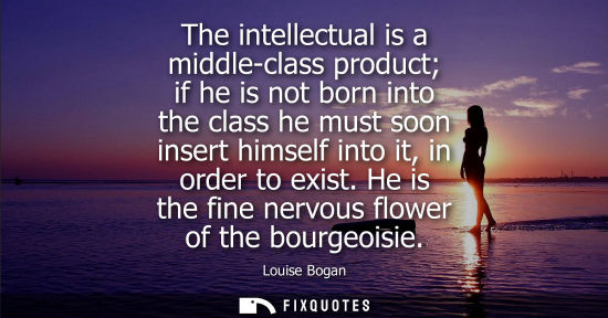 Small: The intellectual is a middle-class product if he is not born into the class he must soon insert himself