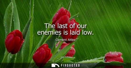 Small: The last of our enemies is laid low