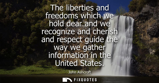 Small: The liberties and freedoms which we hold dear and we recognize and cherish and respect guide the way we