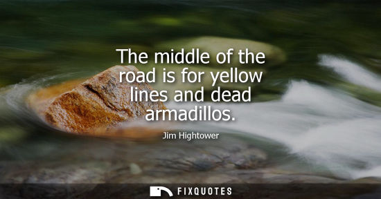Small: The middle of the road is for yellow lines and dead armadillos