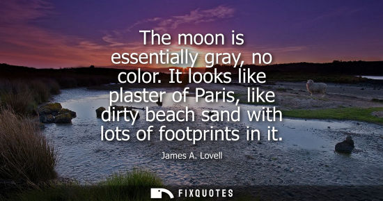 Small: The moon is essentially gray, no color. It looks like plaster of Paris, like dirty beach sand with lots of foo