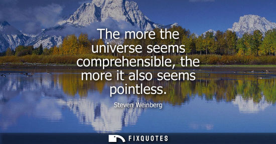 Small: The more the universe seems comprehensible, the more it also seems pointless