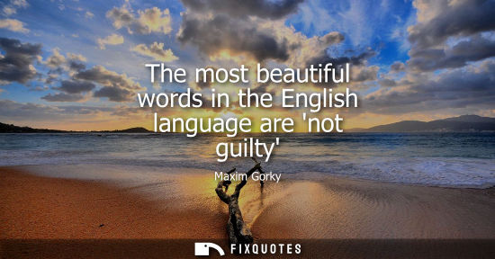 Small: The most beautiful words in the English language are not guilty