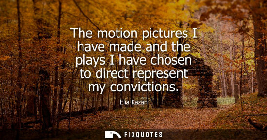 Small: The motion pictures I have made and the plays I have chosen to direct represent my convictions