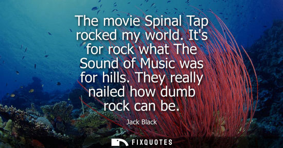 Small: The movie Spinal Tap rocked my world. Its for rock what The Sound of Music was for hills. They really n
