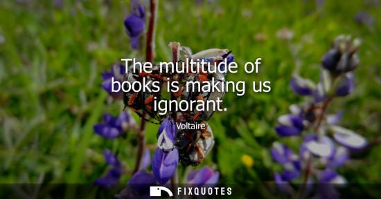 Small: The multitude of books is making us ignorant