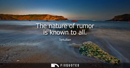 Small: The nature of rumor is known to all