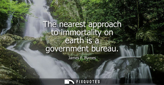 Small: The nearest approach to immortality on earth is a government bureau