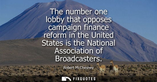 Small: The number one lobby that opposes campaign finance reform in the United States is the National Associat