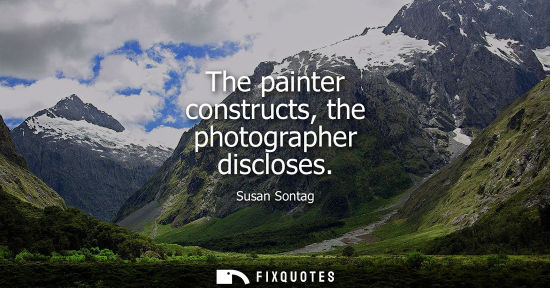 Small: The painter constructs, the photographer discloses