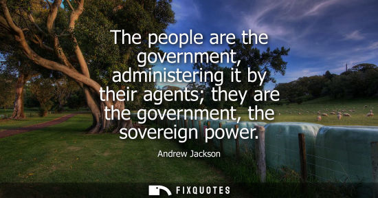 Small: The people are the government, administering it by their agents they are the government, the sovereign power