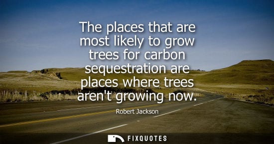 Small: The places that are most likely to grow trees for carbon sequestration are places where trees arent gro