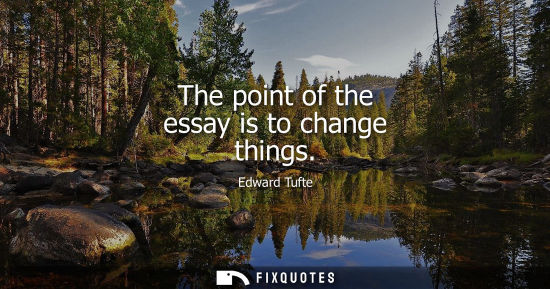 Small: The point of the essay is to change things