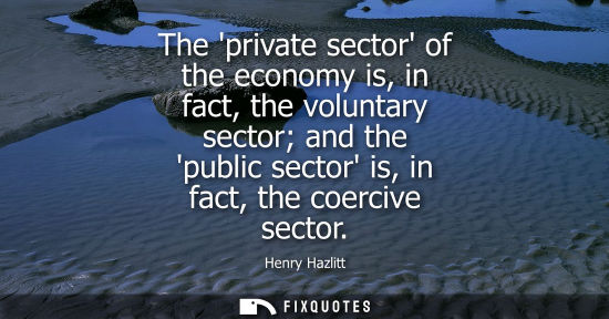 Small: The private sector of the economy is, in fact, the voluntary sector and the public sector is, in fact, 