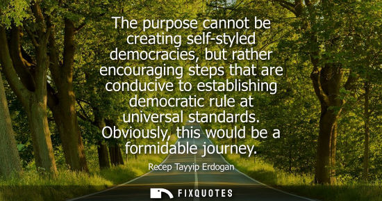 Small: The purpose cannot be creating self-styled democracies, but rather encouraging steps that are conducive to est