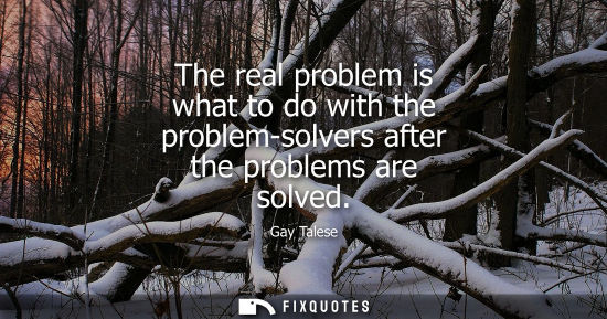 Small: The real problem is what to do with the problem-solvers after the problems are solved