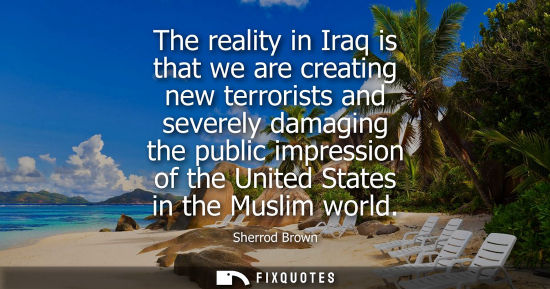 Small: The reality in Iraq is that we are creating new terrorists and severely damaging the public impression 
