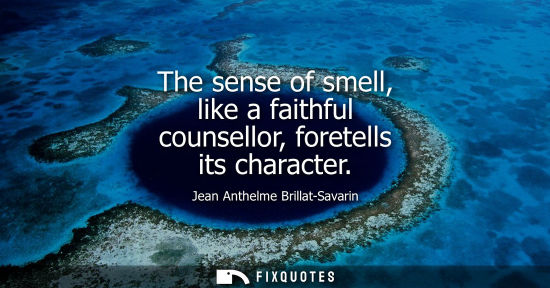 Small: The sense of smell, like a faithful counsellor, foretells its character