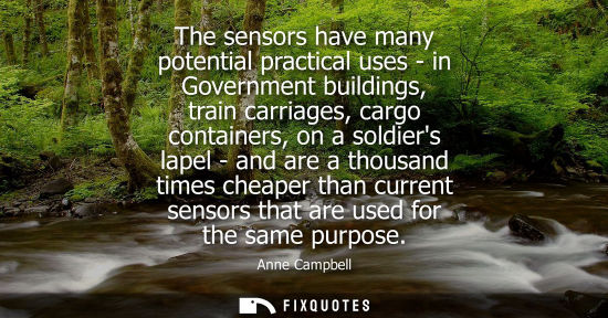 Small: The sensors have many potential practical uses - in Government buildings, train carriages, cargo contai