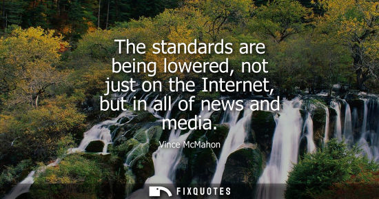 Small: The standards are being lowered, not just on the Internet, but in all of news and media