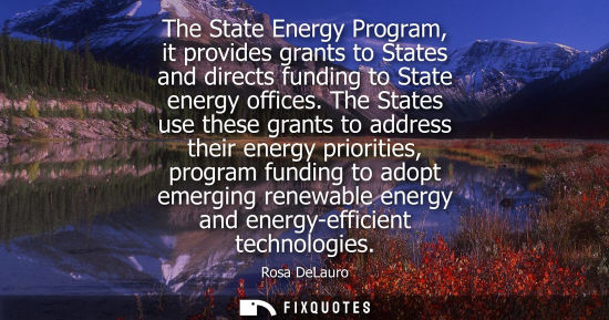 Small: The State Energy Program, it provides grants to States and directs funding to State energy offices.