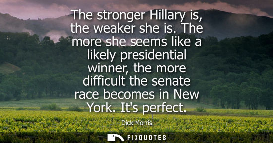 Small: The stronger Hillary is, the weaker she is. The more she seems like a likely presidential winner, the m