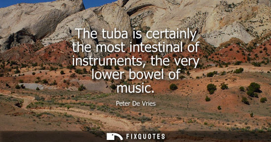 Small: The tuba is certainly the most intestinal of instruments, the very lower bowel of music